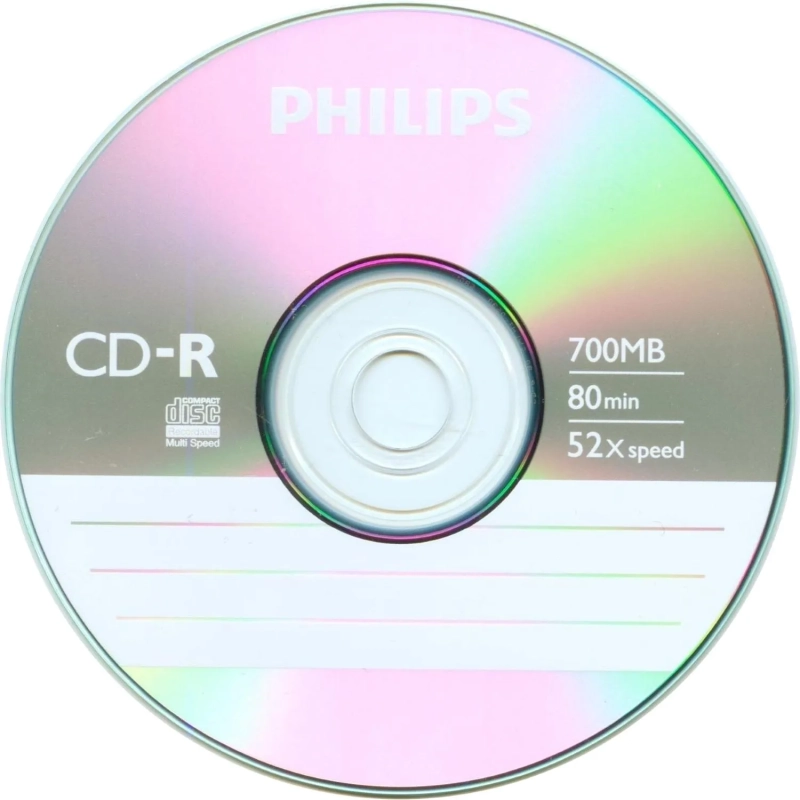 Носители информации CD-R Philips (CR7D5SF01/97)700 Mb, 52х, Slim Case 1шт