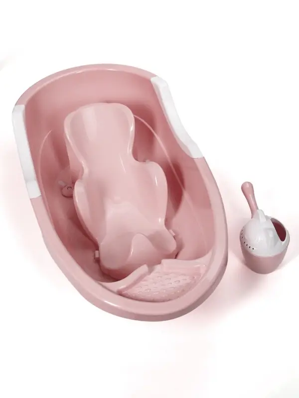 Набор для купания детский, ванна 86 см, горка, ковш-лейка, розовый