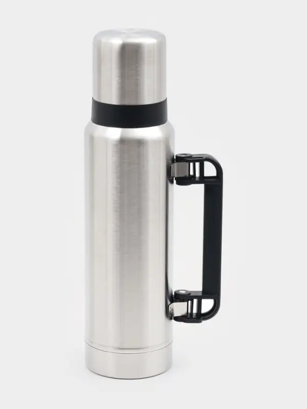 Термос Мастер К &laquo;Движение&raquo;, 1.2 л, с кружкой, сохраняет тепло 18 ч, 36&times;11 см, нержавеющая сталь, серебристый