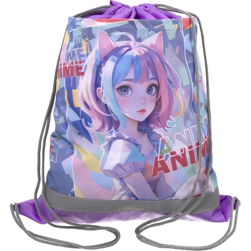 Сумка для сменной обуви со светоотраж.полоска СДС-71, АНИМЕМАНИЯ