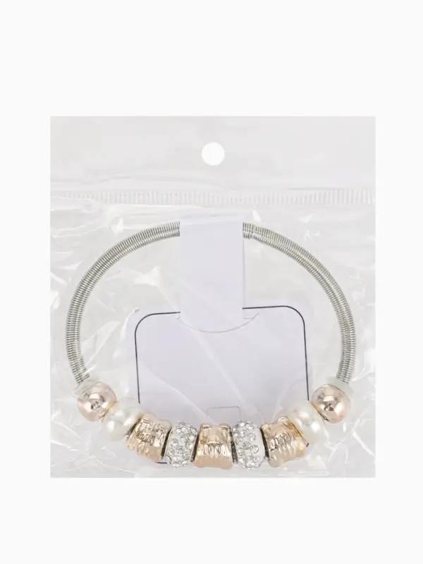 Браслет с шармами &laquo;Ассорти. Жемчуг и Сова&raquo;, d=6.5 см, белый в серебре