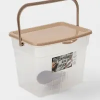 Контейнер для муки с совком Plast team, 4.5 л, пластик, прозрачный