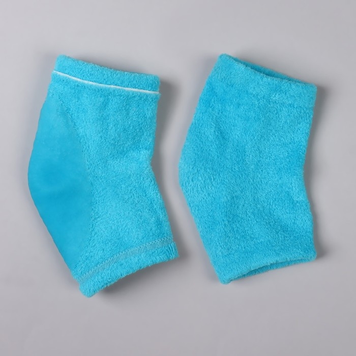 Напяточники для педикюра, увлажняющие, махровые, с силиконовой вкладкой, ONE SIZE, цвет голубой Напяточники для педикюра, увлажняющие, махровые, с силиконовой вкладкой, ONE SIZE, цвет голубой