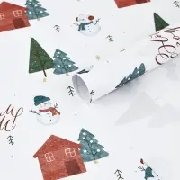 Бумага упаковочная новогодняя крафтовая &laquo;Снеговики&raquo;, 50&times;70 см