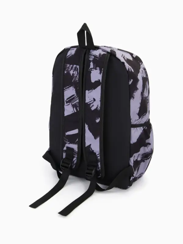 Рюкзак школьный на молнии, с карманами, абстрактным рисунком, размер 30&times;13&times;42 см, чёрный