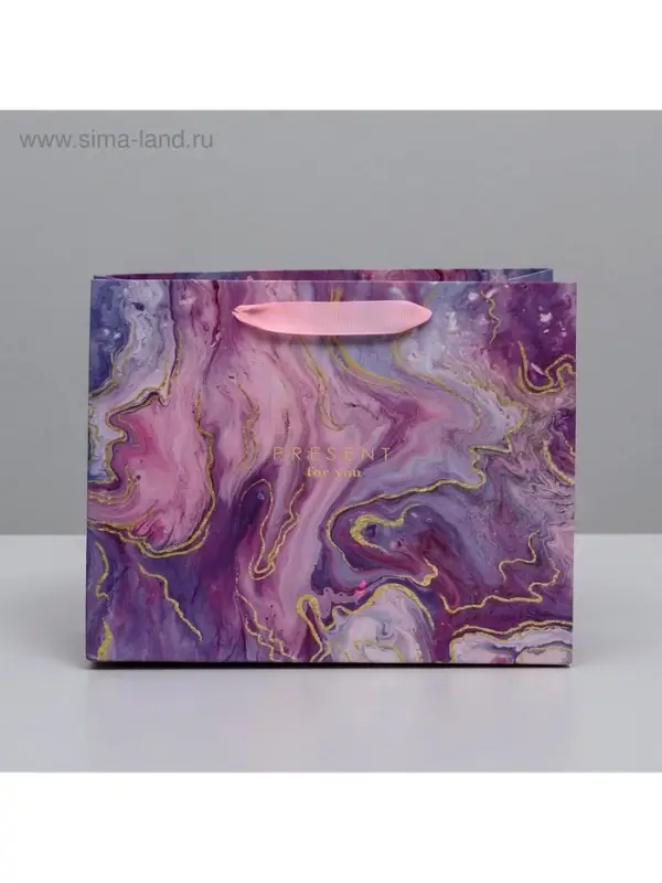 Пакет подарочный ламинированный, упаковка, &laquo;Разводы&raquo;, MS 23&times;18&times;10 см