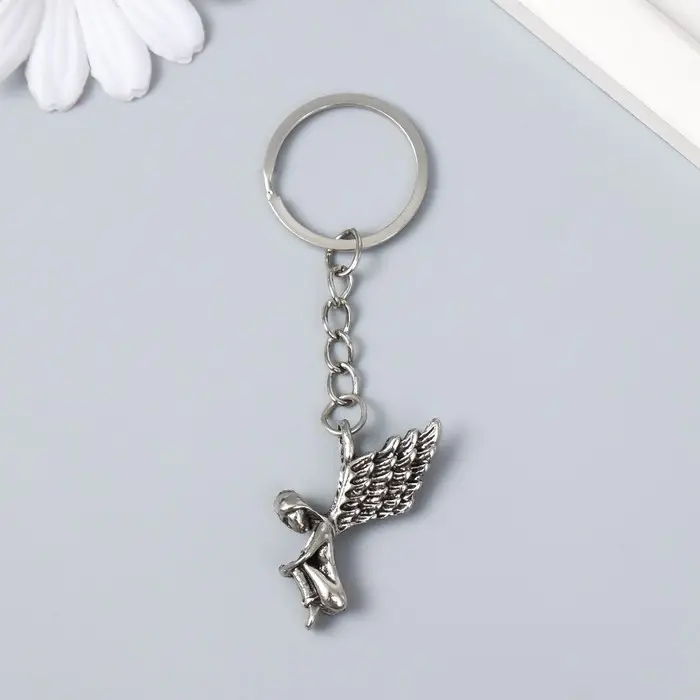 Брелок металл "Девушка-ангел - одиночество" 3х0,5х3 см