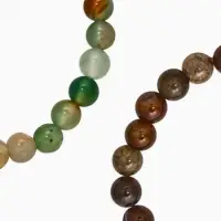 Набор браслетов 2 шт. &laquo;Раухтопаз и Агат&raquo;, d=6 см, шар №8, зелёный, разноцветный