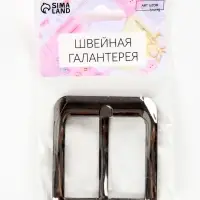Пряжка для ремня, 5.5&times;5.2 см, 40 мм, цвет чёрный никель