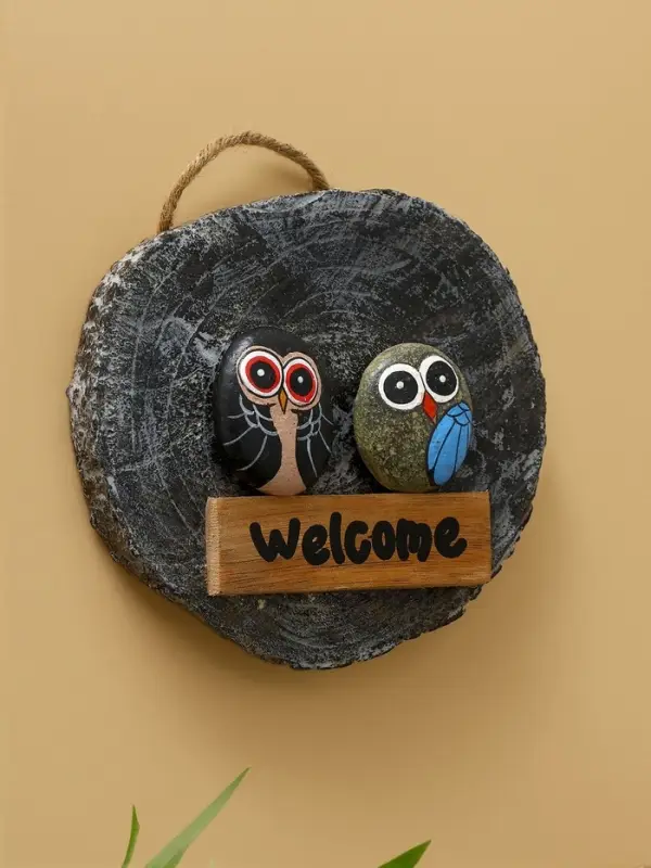 Панно WELCOME, 18×5×18 см, дерево, бежевое
