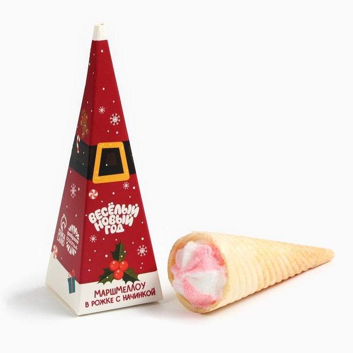 Новый год! Маршмеллоу в коробке, с клубничным вкусом «Весёлый новый год», 13 г Новый год! Маршмеллоу в коробке, с клубничным вкусом «Весёлый новый год», 13 г