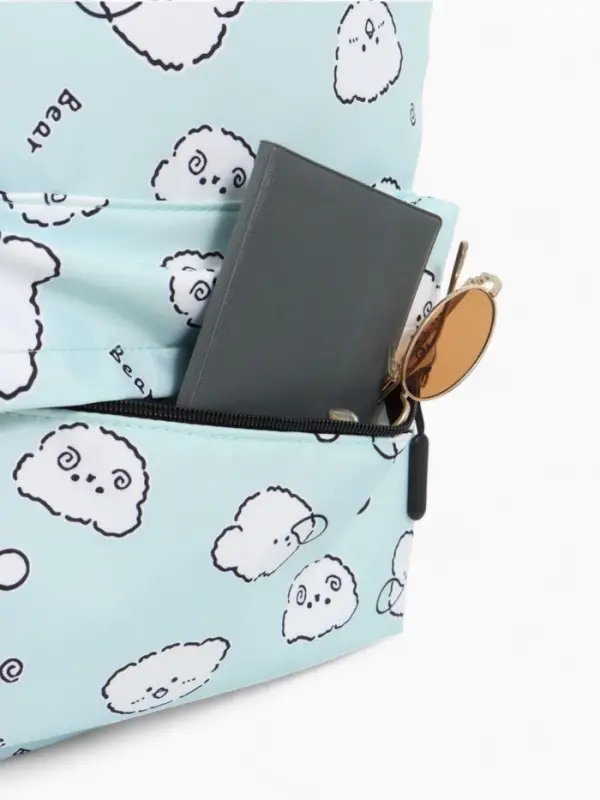 Рюкзак школьный &laquo;Мишки&raquo;, с пеналом, 3 кармана, 28&times;12&times;43 см, бирюзовый