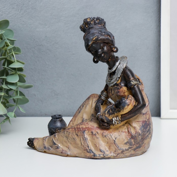 Сувенир полистоун  Сувенир полистоун "Мама с малышом. Африка" 20х17 см