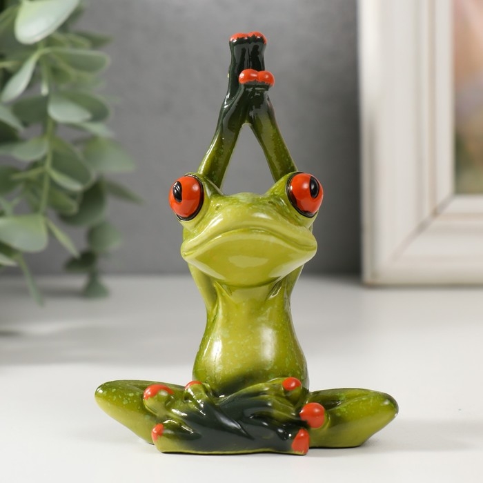 Сувенир полистоун лак Сувенир полистоун лак "Лягушка - йог" МИКС 7х9,5х4 см