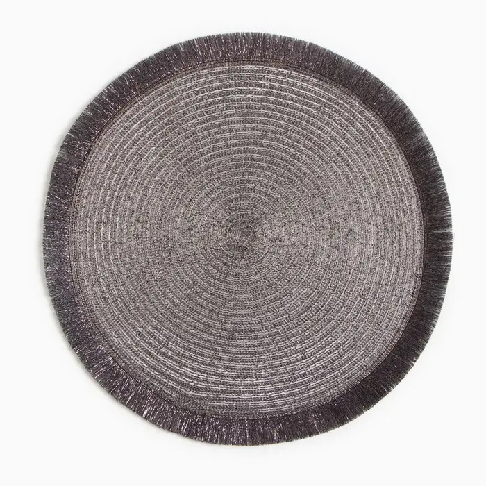 Салфетка сервировочная Доляна "Блеск",цв.серый, d 38 см