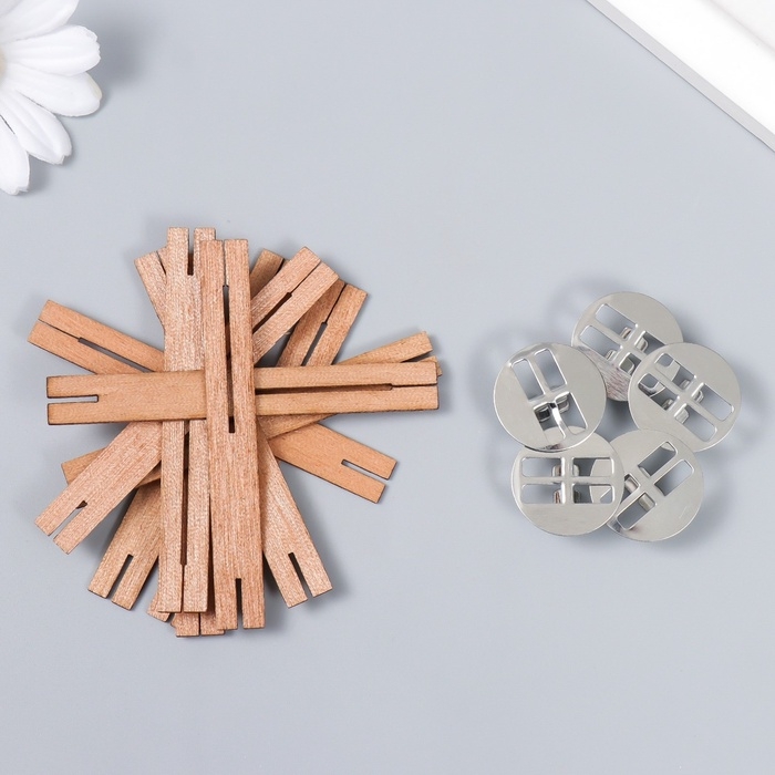 Фитиль с держателем двойной для свечи дерево набор 5 шт 1х8 см Фитиль с держателем двойной для свечи дерево набор 5 шт 1х8 см