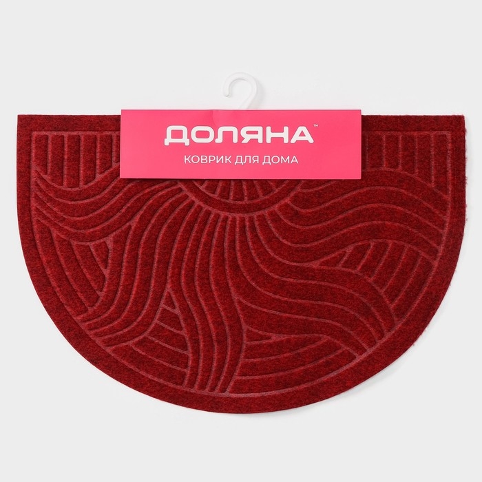 Коврик придверный полукруглый Доляна &laquo;Солнце&raquo;, влаговпитывающий, без окантовки, 40&times;60 см, цвет МИКС