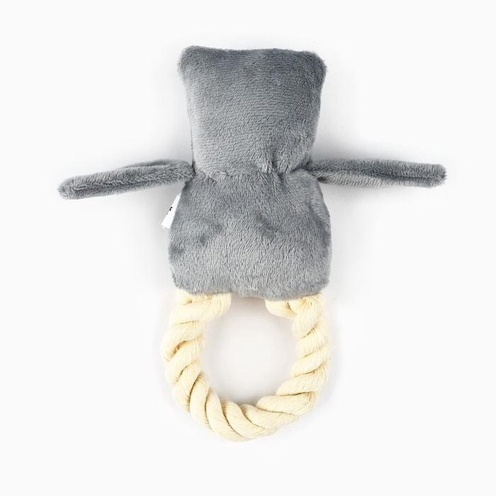 Игрушка для собак с канатом «Сова», 20 х 15 см, серый Игрушка для собак с канатом «Сова», 20 х 15 см, серый