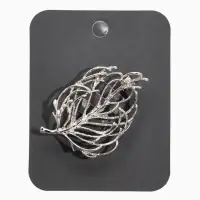 Брошь "Лист" веточка, цвет серебро Брошь "Лист" веточка, цвет серебро