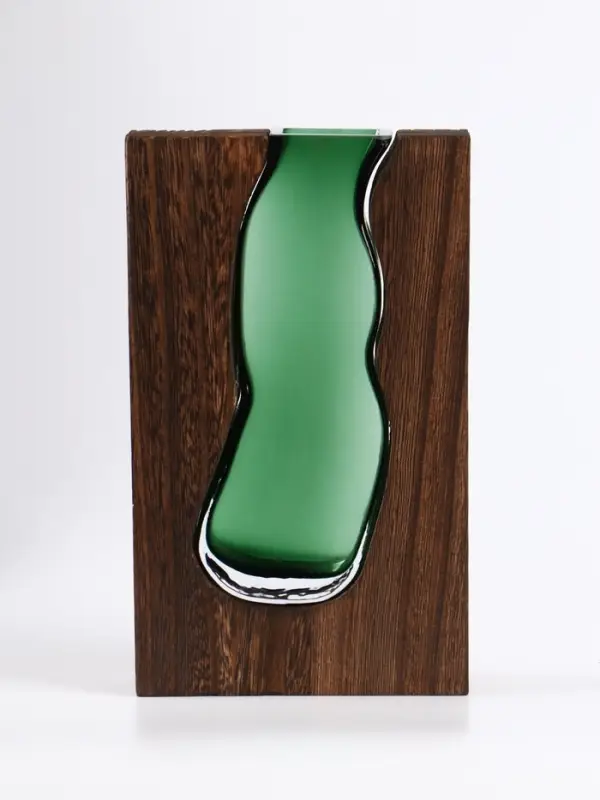 Ваза для цветов &laquo;Сэтернино&raquo;, 24&times;14.5 см, стекло, коричнево-зелёная