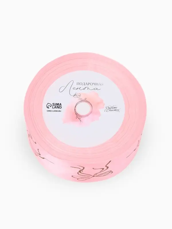 Лента атласная &laquo;Бантики&raquo;, тиснение, 4 см &times; 23 м (&plusmn;1 м)