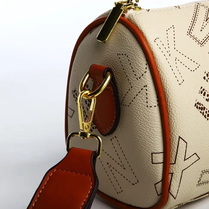 Сумка женская кросс-боди на молнии, 22&times;11&times;15 см, с принтом, бежевая