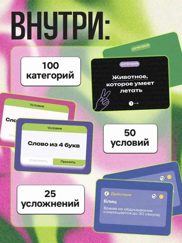 Настольная игра &laquo;Игра в слова. С усложнениями&raquo;, 100 карт, 14+