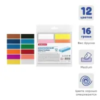 Пластилин ErichKrause Basic light pack, 12 цветов, 192 г, европодвес, в пакете