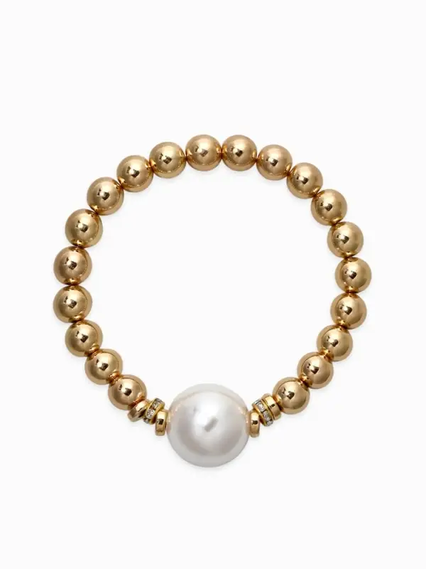 Браслет "Стильный жемчуг" (набор 5шт), №8/16, цвет белый в золоте