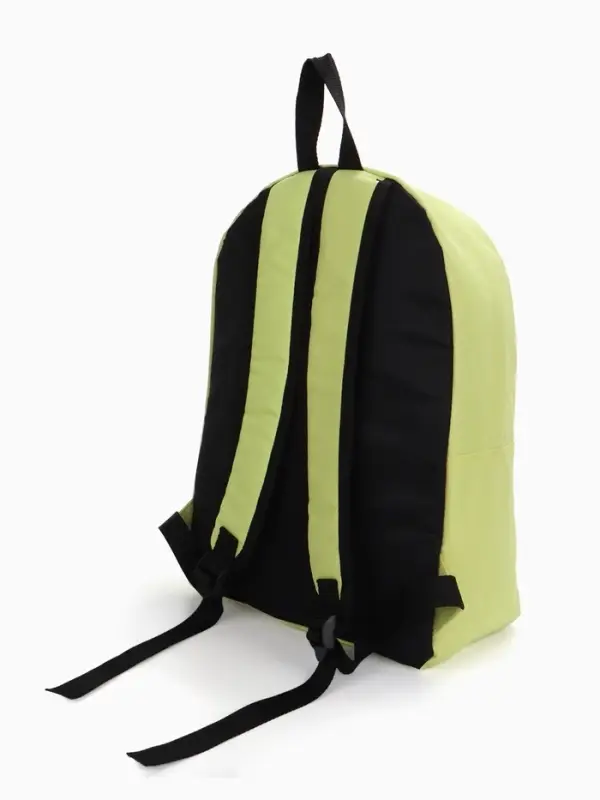 Рюкзак школьный на молнии, с карманом, однотонный, размер 30&times;14&times;41 см, лимонно-жёлтый