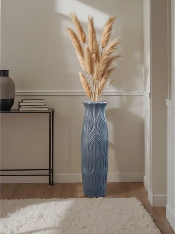 Ваза напольная «Криспин», 59×15 см, керамика, серая Ваза напольная «Криспин», 59×15 см, керамика, серая