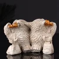 Фигурка гипс &laquo;Совы говорят по телефону&raquo; 8&times;12&times;7 см, слоновая кость