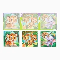 Магнитные пазлы для малышей &laquo;Зверята&raquo;, книга 3 в 1, Крошка Я