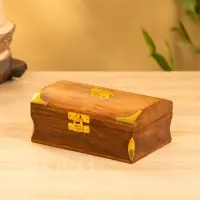 Шкатулка "Слон" 15,5х10х7 см, дерево шишам, латунь