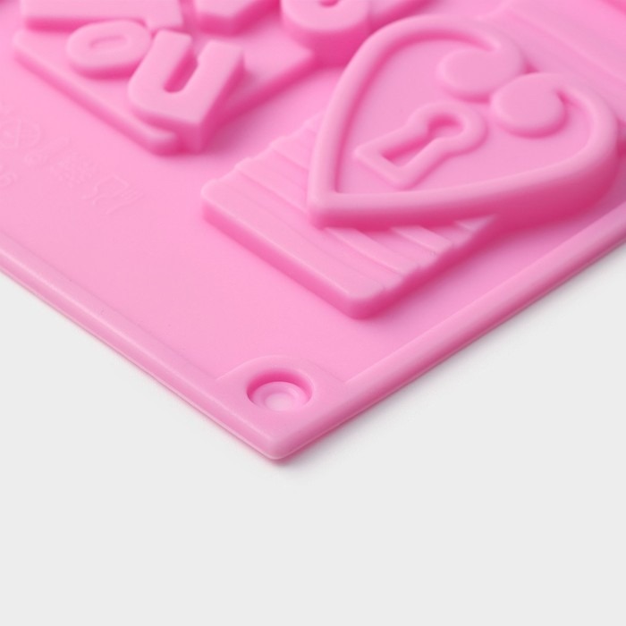 Форма для конфет и шоколада Доляна «Любовь», силикон, 28,7×17,4 см, 16 ячеек (4,7×3,8 см), цвет МИКС Форма для конфет и шоколада Доляна «Любовь», силикон, 28,7×17,4 см, 16 ячеек (4,7×3,8 см), цвет МИКС