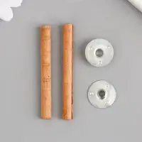 Фитиль деревянный для свечи с металлическим держателем 2 шт., 0.6&times;6.5 см