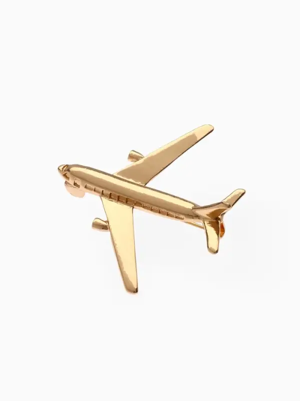Брошь &laquo;Самолёт&raquo;, цвет золото