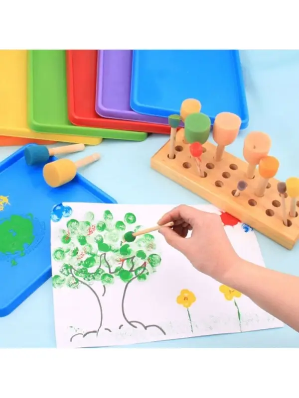 Набор кистей - спонжей, для рисования, 4 штуки