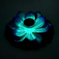 Садовый светильник для водоемов 28 х 28 х 9 см на солнечной бат-е "Лотос" фиол-ый N010