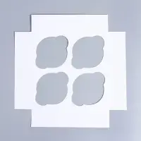 Коробка подарочная для 4 капкейков &laquo;Белые розы&raquo;, 16&times;16&times;10 см, с окном