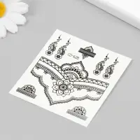 Переводные тату на тело чёрные «Ажурные узоры», 8×7.5 см