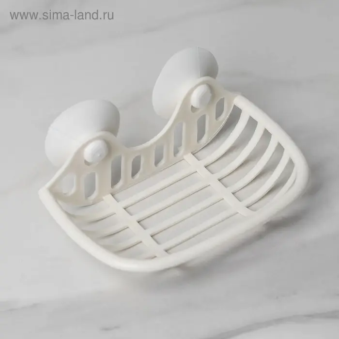 Мыльница на присосках Полимербыт, пластик, 16&times;10&times;6.5 см, МИКС