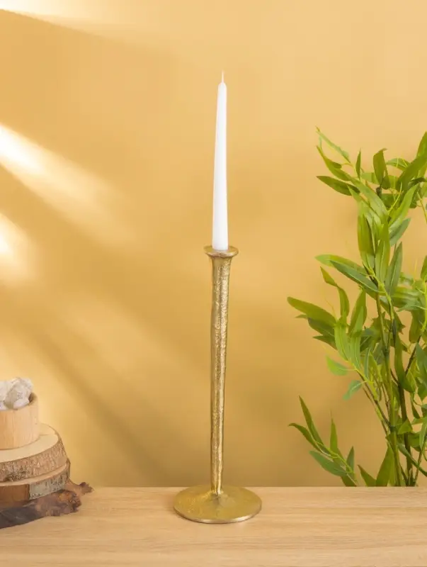 Подсвечник  Подсвечник "Флейта" алюминий 37 см, цв. золото