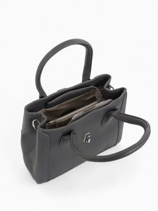 Сумка женская тоут TEXTURA на молнии, 31&times;11&times;21 см, тёмно-серая