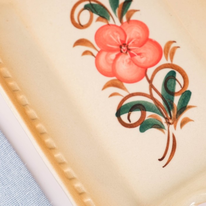 Хлебница Хлебница "Роспись" бежевая 32х18см