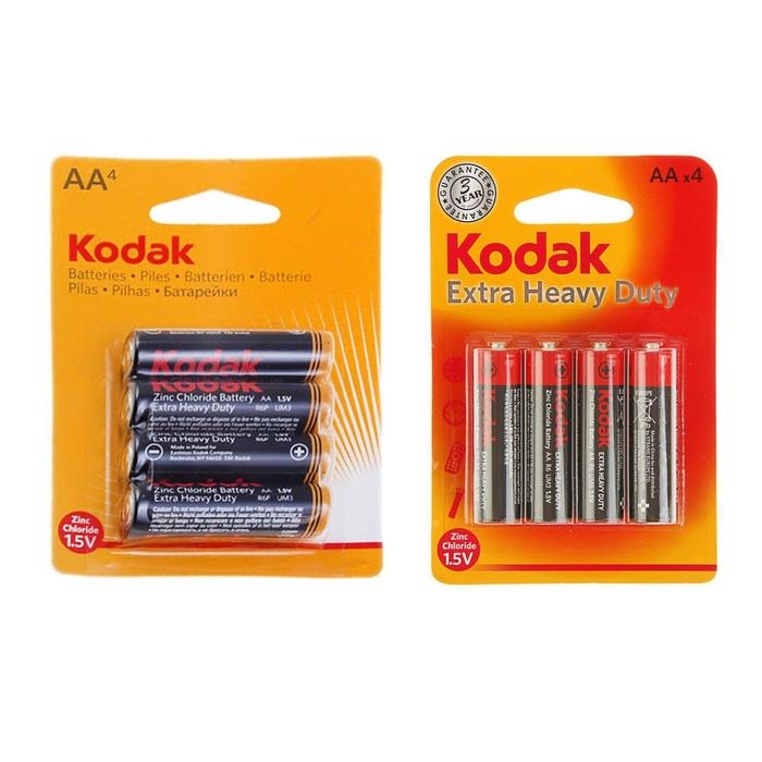 Батарейка солевая Kodak Extra Heavy Duty, AA, R6-4BL, 1.5В, блистер, 4 шт. Батарейка солевая Kodak Extra Heavy Duty, AA, R6-4BL, 1.5В, блистер, 4 шт.