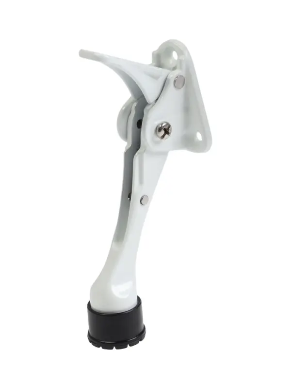 Фиксатор дверной LOCKLAND “козья ножка”, с автоподъемом, цвет белый Фиксатор дверной LOCKLAND “козья ножка”, с автоподъемом, цвет белый