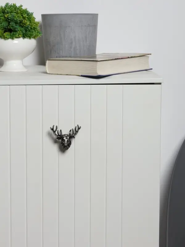 Ручка-кнопка CAPPIO PRO &laquo;Олень&raquo; 66&times;55 мм, цвет старинное серебро