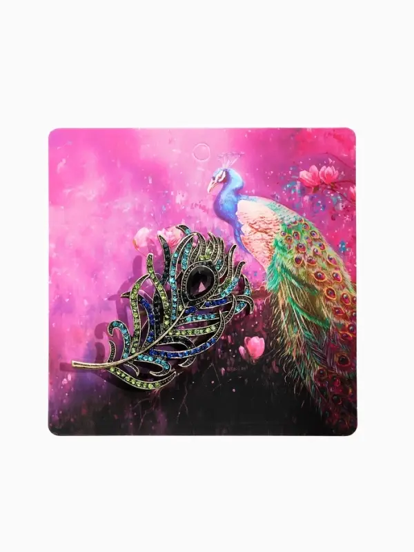 Брошь &laquo;Перо&raquo;, волшебной птицы, разноцветная в чернёном золоте