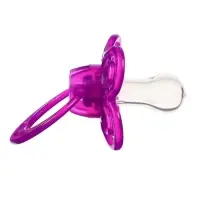 Соска - пустышка с держателем &laquo;Бабочка&raquo;, SL, КЛ +6 мес., с колпачком, фиолетовая